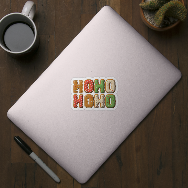 Ho Ho Ho Christmas Cookie Lettering Design by DreStudico